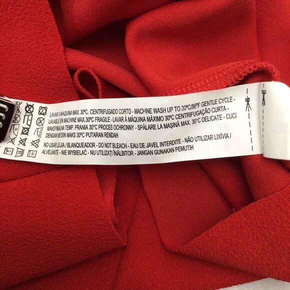 Zara Red Mini Dress sleeveless woven sheath round neckline Ruffle top Small - Picture 6 of 15